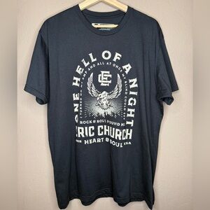 Eric Church One Hell of A Night, Heart & Soul Tour Black Graphic Band T Men's XL